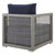 Modway Aura Rattan Patio Armchair With Gray Navy Finish EEI-2918-GRY-NAV