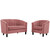 Modway Velvet Loveseat And Armchair Set With Dusty Rose EEI-4146-DUS-SET