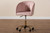 Baxton Studio Ravenna Pink Velvet Fabric And Gold Metal Swivel Office Chair