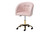 Baxton Studio Ravenna Pink Velvet Fabric And Gold Metal Swivel Office Chair