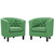 Modway Prospect 2 Piece Fabric Armchair Set With Green Finish EEI-3150-GRN-SET