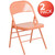 Flash Furniture 2 Pack Double Hinged Metal Folding Chair 2-HF3-CORAL-GG