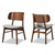 Baxton Studio Alston Grey Fabric And Walnut Brown Wood 2-Piece Dining Chair Set