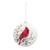 Set of 6 Cardinal Disc Christmas Ornaments 5.5"