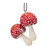 Set of 6 Red and White Mushroom Christmas Ornaments 4"