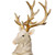 14" Beige and Gold Laying Frosted Elk Christmas Figurine