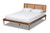 Baxton Studio King Bed With Ash walnut Finish MG0005-Ash Walnut Rattan-King