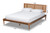 Baxton Studio King Bed With Ash walnut Finish MG0005-Ash Walnut Rattan-King