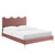 Modway Current Velvet Queen Platform Bed With Dusty Rose Finish MOD-6733-DUS