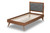 Baxton Studio Laima Dark Grey Fabric And Walnut Brown Wood Twin Platform Bed