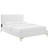 Modway Phillipa Velvet Full Platform Bed With White Finish MOD-6922-WHI