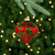 4.5" Red Glass Christmas Ornament with Holly Leaves