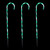 Set of 3 Green and White Twinkle Candy Cane Pathway Markers 26"