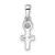 FJC Finejewelers Sterling Silver Birthstone Rhodium Plated Polished White Topaz Cross Charm 17 x 5 mm GQQBPD33APRT