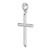 FJC Finejewelers Sterling Silver Rhodium Plated 3D Cylinder with Beveled Ends Cross Charm 19 mm GQQC10284T