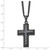 FJC Finejewelers Stainless Steel Curb Black IP with Blue Carbon Fiber Inlay Cross Necklace 24 Inches x 2 GQSRN236124Y