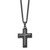 FJC Finejewelers Stainless Steel Curb Black IP with Blue Carbon Fiber Inlay Cross Necklace 24 Inches x 2 GQSRN236124Y