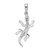 FJC Finejewelers Sterling Silver Rhodium Plated Polished/Textured Gecko Charm 35 x 14 mm GQQC10016T