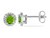 1.12 Carat (ctw) Peridot Halo Earrings in Sterling Silver with Diamonds