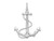 FJC Finejewelers Sterling Silver Rhodium Plated Polished 3D Anchor with Rope Charm 47 x 34 mm GQQC10270T