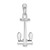 FJC Finejewelers Sterling Silver Rhodium Plated Polished 3D Navy Anchor Charm 28 x 9 mm GQQC10421T