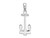 FJC Finejewelers Sterling Silver Rhodium Plated Polished 3D Navy Anchor Charm 28 x 9 mm GQQC10421T