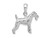 FJC Finejewelers Sterling Silver Rhodium Plated Textured 3D Wire Fox Terrier Charm 12 mm GQQC10233T