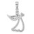 FJC Finejewelers Sterling Silver Rhodium Plated CZ Angel with Heart Charm 30 x 17 mm GQQC11210T