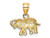 10K Yellow Gold Small Elephant Charm Pendant Necklace with Chain
