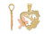 10K Yellow Gold Amor Dove Heart Charm Pendant Necklace with Chain