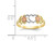 10K Yellow and White, Gold Heart Flower Promise Ring