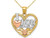 14K Yellow, White and Rose Gold  - I Love You - Pendant Necklace Charm with Chain