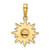 FJC Finejewelers 14 kt Yellow Gold and White Rhodium Bright Cut Sun Charm 21 x 13 mm GQM2964A
