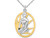 Sterling Silver with Yellow Plating Textured Yoga Charm Pendant Necklace with Chain