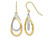 10K Yellow and White Gold Polished Shepherd Hook Dangle Earrings