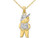 10K Yellow Gold Polished Textured Boy Charm Pendant Necklace with Chain