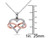 1/10 Carat (ctw I2-I3) Diamond Heart Infinity Pendant Necklace in Rose Plated Sterling Silver with Chain