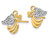 14K Yellow Gold Angel with Heart Post Earrings