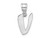 FJC Finejewelers 14 kt White Gold Polished Script Letter V Initial Charm GQYC1438WVB