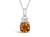 FJC Finejewelers 10k White Gold 7mm Cushion-Cut Citrine with White Topaz Accents Pendant Necklace P1056707AF