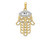 FJC Finejewelers 14 kt Yellow Gold and White Rhodium Bright Cut Evil Eye Hamsa Charm 33 x 18 mm GQM2942A