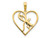 FJC Finejewelers 14 kt Yellow Gold Deer in a Heart Charm 18 mm GQD5066A