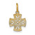 FJC Finejewelers 10 kt Yellow Gold with Rhodium and Bright Cut Hearts in Cross Charm 11 x 10 mm GQ10K9529W