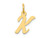 FJC Finejewelers 10 kt Yellow Gold Small Script Initial K Charm 17 x 11 mm GQ10YC658KW
