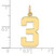 FJC Finejewelers 10 kt Yellow Gold Casted Large Polished Number 3 Charm 25 x 10 mm GQ10LP03W