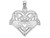 FJC Finejewelers 14k White Gold White Claddagh in Heart Polish Beaded Charm K7191WB