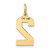 FJC Finejewelers 10 kt Yellow Gold Medium Satin Number 2 Charm 20 x 8 mm GQ10LSM02W