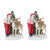 Set of 2 Santa with Woodland Animal Christmas Tabletop Figurines 7.75"