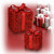 Set of 2 Glittering Red Metal Gift Boxes Christmas Decoration 8"