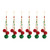 6ct Red and Green Sleigh Bell Drop Christmas Ornaments 13.5"